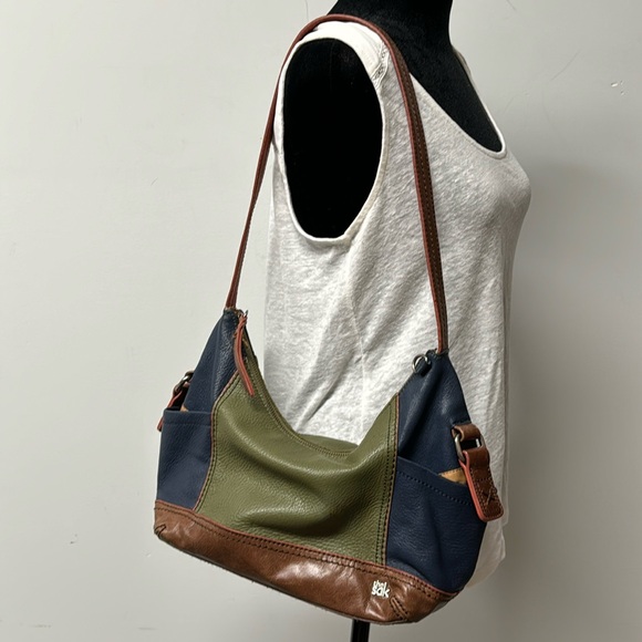 The Sak Handbags - The Sak pebble Leather purse Boho Olive Green Shoulder Bag  Hobo Hippie Retro